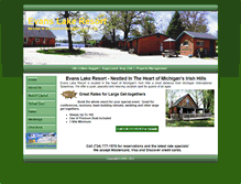 Tablet Screenshot of evanslakeresort.com